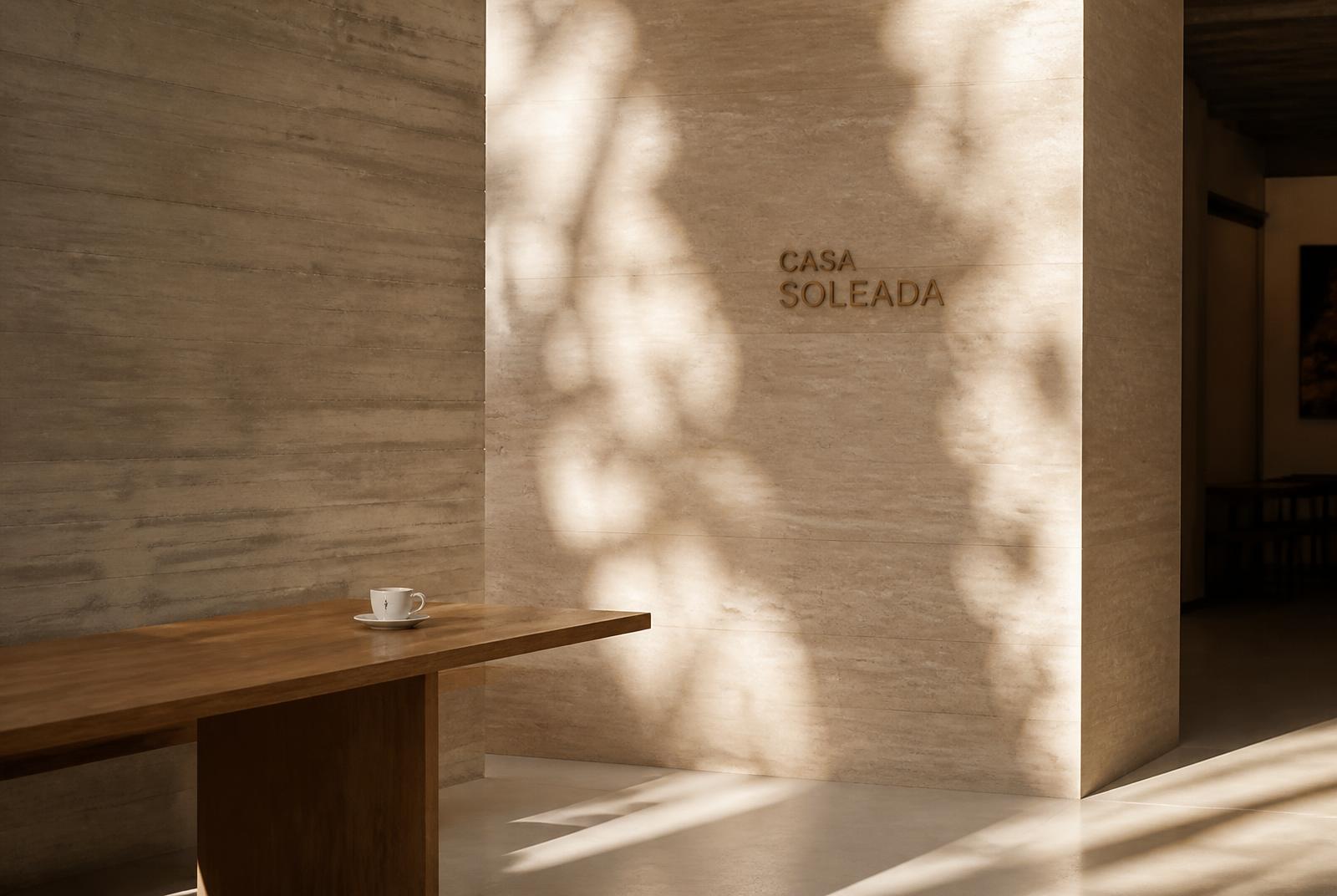 Interior minimalista de un local de hostelería en España con luz natural